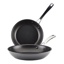 Rachael Ray Cook + Create Hard Anodized Nonstick Frying Pans/Skillet Set, 9 Inch and 11.75 Inch - Black