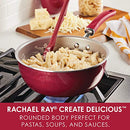 Rachael Ray Create Delicious Nonstick Saute/All Purpose Pan with Lid, 3 Quart, Red Shimmer