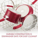 Rachael Ray Create Delicious Nonstick Saute/All Purpose Pan with Lid, 3 Quart, Red Shimmer