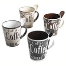 Mr. Coffee Bareggio Mug and Spoon Set, CafÃ© Americano, 8-Piece Mug and Spoon Set (14oz)