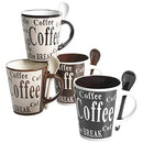 Mr. Coffee Bareggio Mug and Spoon Set, CafÃ© Americano, 8-Piece Mug and Spoon Set (14oz)