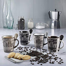 Mr. Coffee Bareggio Mug and Spoon Set, CafÃ© Americano, 8-Piece Mug and Spoon Set (14oz)