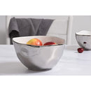 Pampa Bay Titanium-Plated Porcelain Large Bowl, 8.5 Inch, Silver/White Tone, Oven, Freezer, Dishwasher Safe