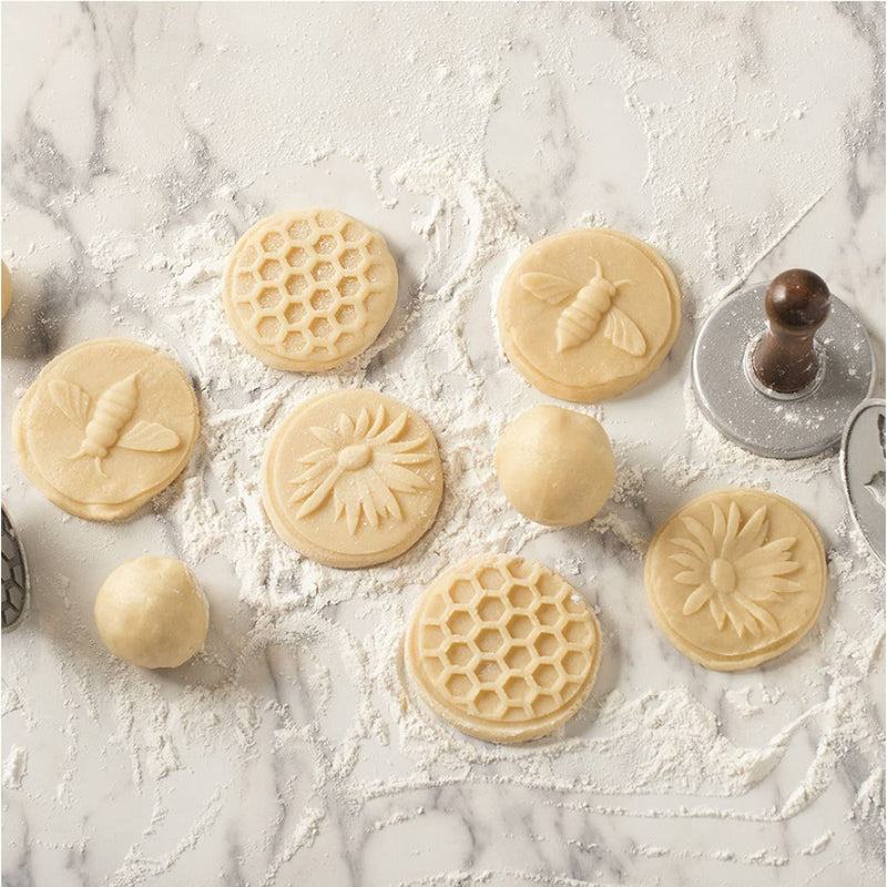 Nordic Ware Cast Cookie Stamps Honeybee, 3 count, Silver