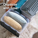 Superio Clear Storage Box with Lid, Plastic Container Bin for Organizing, Stackable Crate, BPA Free, Non Toxic, Odor Free, Organizers (Bin with Hinged Lids, 17"x11.65"x8.75)