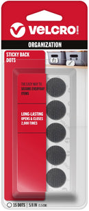 5/8" Velcro Coins- Black, 15 Set