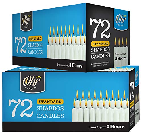 Shabbat Candles - Traditional Shabbos Candles - 3 Hour - 72 Count - by Ohr
