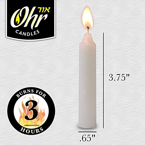 Shabbat Candles - Traditional Shabbos Candles - 3 Hour - 72 Count - by Ohr