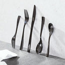 Gibson Elite Holland Road 20-Piece Flatware Silverware Set - Stainless Steel Utensils - Forks, Spoons, Knives -Service for 4 - Black
