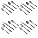 Gibson Elite Holland Road 20-Piece Flatware Silverware Set - Stainless Steel Utensils - Forks, Spoons, Knives -Service for 4 - Black