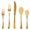 Gibson Elite Holland Road 20-PieceFlatware Silverware Set - Stainless Steel Utensils - Forks, Spoons, Knives - Service for 4 - Gold
