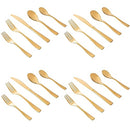 Gibson Elite Holland Road 20-PieceFlatware Silverware Set - Stainless Steel Utensils - Forks, Spoons, Knives - Service for 4 - Gold