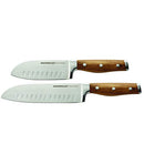 Rachael Ray Cucina Cutlery 2-Piece Japanese Stainless Steel Santoku Knife Set with Acacia Handles - ,Acacia Wood