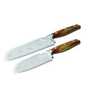 Rachael Ray Cucina Cutlery 2-Piece Japanese Stainless Steel Santoku Knife Set with Acacia Handles - ,Acacia Wood