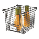 iDesign Classico Storage Basket with Handles for Pantry, Kitchen, Bathroom, Countertop, and Desk Organization, Stackable-Small