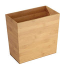 iDesign Rectangular Bamboo Waste Basket, The Formbu Collection â€“ 10.5 x 5.75 x 10â€, Natural Wood Finish