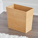 iDesign Rectangular Bamboo Waste Basket, The Formbu Collection â€“ 10.5 x 5.75 x 10â€, Natural Wood Finish