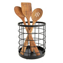 iDesign Wire Utensil Holder for Kitchen Counter, The Austin Collection - 6" x 6" x 7", Matte Black