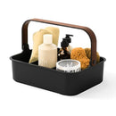 Umbra Bellwood Stackable Storage Bin, Multipurpose Caddy Organizer, 14 x 10 in, Black/Walnut