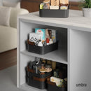 Umbra Bellwood Stackable Storage Bin, Multipurpose Caddy Organizer, 14 x 10 in, Black/Walnut