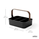 Umbra Bellwood Stackable Storage Bin, Multipurpose Caddy Organizer, 14 x 10 in, Black/Walnut