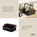 Umbra Bellwood Stackable Storage Bin, Multipurpose Caddy Organizer, 14 x 10 in, Black/Walnut
