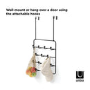 Umbra Estique Multi Over The Door Organizer Hooks, Black/Walnut Large