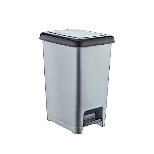 Superio Trash Can - Step Lid - 13-in - 10-L - Grey
