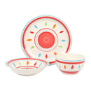 Gibson Home Heidy Hand Painted Dinnerware Set - Red, Service for 4 (12pcs)