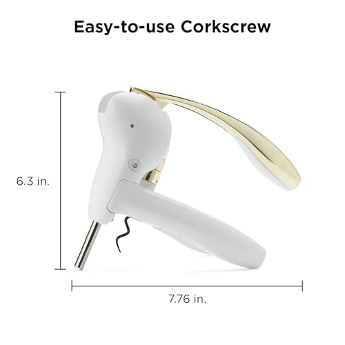 Side profile of Rabbit wine opener with labeled dimensions and features