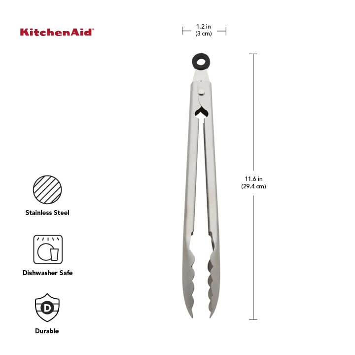 KitchenAid Stainless Steel Utility Tongs, 12 Inch