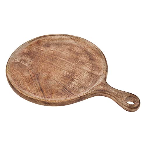 Godinger Round Wood Chopping Cutting Board with Handle Kitchen for Fruits, Vegetables,Meat