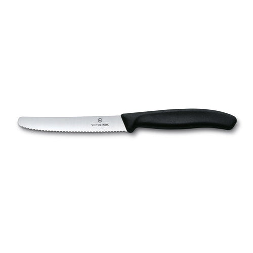 Victorinox 4" Black Serrated Rounded-Tip Knife