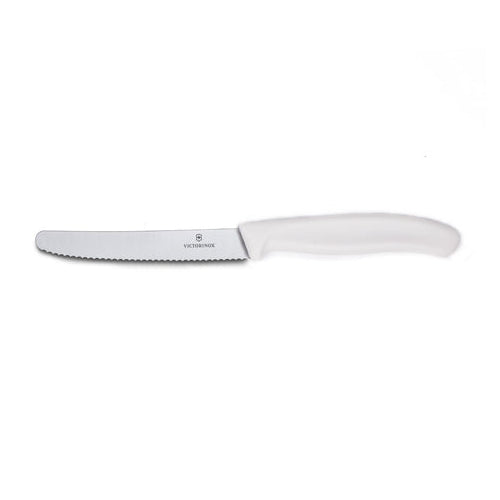 Victorinox 4" White Serrated Rounded-Tip Knife