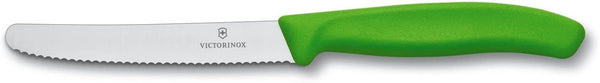 Victorinox 4" Green Serrated Rounded-Tip Knife