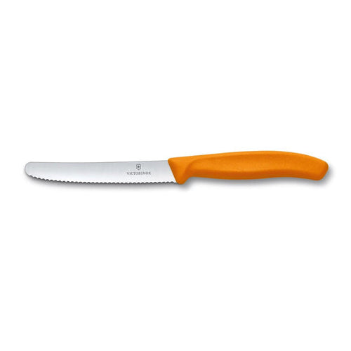 Victorinox 4" Orange Serrated Rounded-Tip Knife