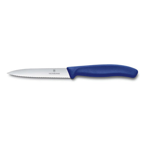 Victorinox 4" Blue Serrated Pointed-Tip Paring Knife