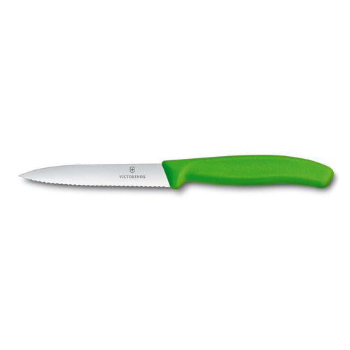 Victorinox 4" Green Serrated Pointed-Tip Paring Knife