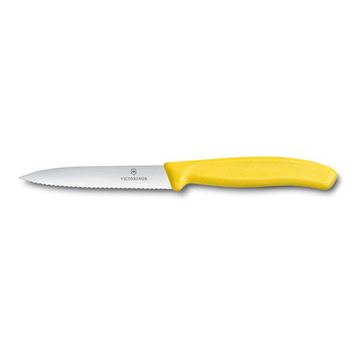 Victorinox 4" Yellow Serrated Pointed-Tip Paring Knife