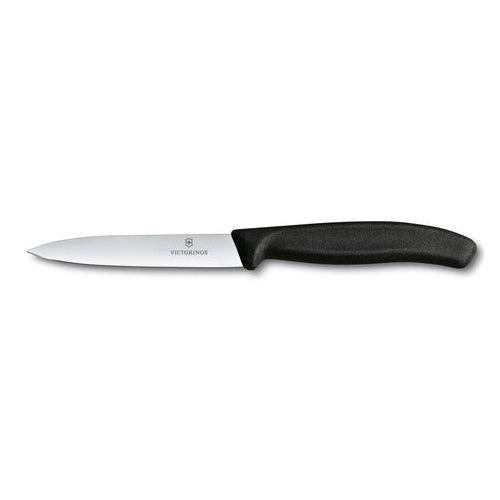 Victorinox 4" Black Straight-Edge Pointed-Tip Paring Knife