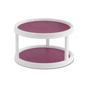 Copco Non-Skid 2 Tier Pantry Cabinet Lazy Susan Turntable, 12-Inch, White/Purple