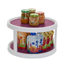 Copco Non-Skid 2 Tier Pantry Cabinet Lazy Susan Turntable, 12-Inch, White/Purple