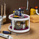 Copco Non-Skid 2 Tier Pantry Cabinet Lazy Susan Turntable, 12-Inch, White/Purple