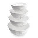 Nordic Ware Prep and Serve Mixing Bowls Set, 8-Piece, Glacier White