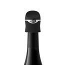 Black champagne and wine sealer with a stainless steel accent.