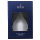 The Trapp ultrasonic diffuser in its original navy blue packaging with a clear window showcasing the product inside.