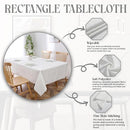 A detailed breakdown of the tablecloth’s features, including its breathable fabric, anti-fading properties, and fine hem stitching.