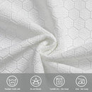 Close-up of the lace-textured fabric, showing intricate hexagonal patterns and fine detailing.