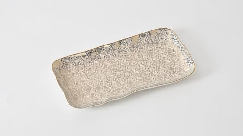 A clean, minimalist product shot of the Pampa Bay Sensu Rectangular Tray on a white background.