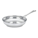full view of a stainless steel frying pan